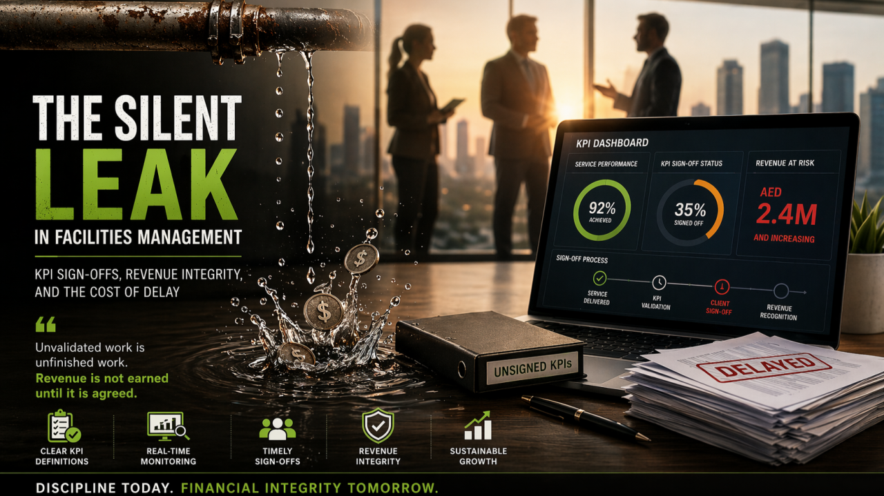 The Silent Leak in Facilities Management: KPI Sign-Offs, Revenue Integrity, and the Cost of Delay